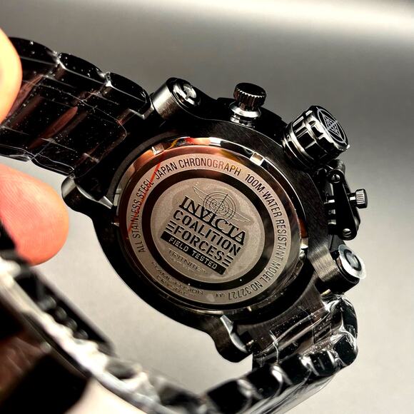 Invicta Coalition Forces 32727 Mens 52mm Black Stainless Chronograph Quartz 100m - Picture 3 of 17